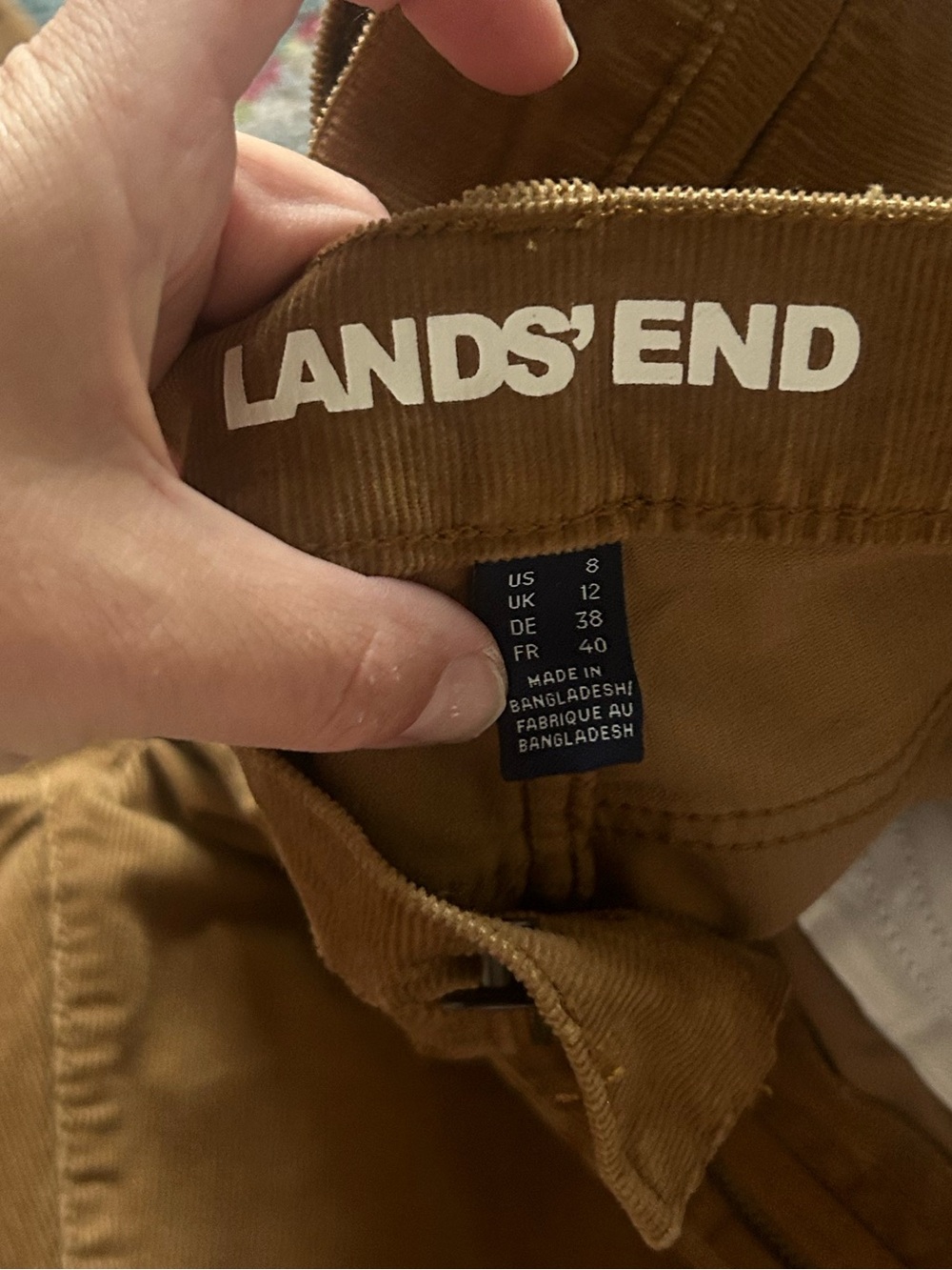 Lands' End Women’s Brown Corduroy straight leg Jeans - Picture 2 of 5